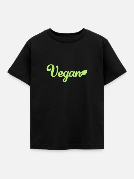 Vegan - Kinder T-Shirt - Schwarz