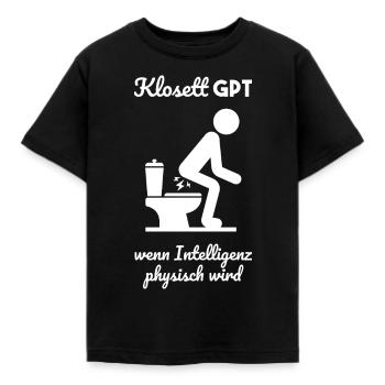 Klo GPT Klosett Geschenk - Kinder T-Shirt - Schwarz - Vorne - AI Model Kid Female (0cm)