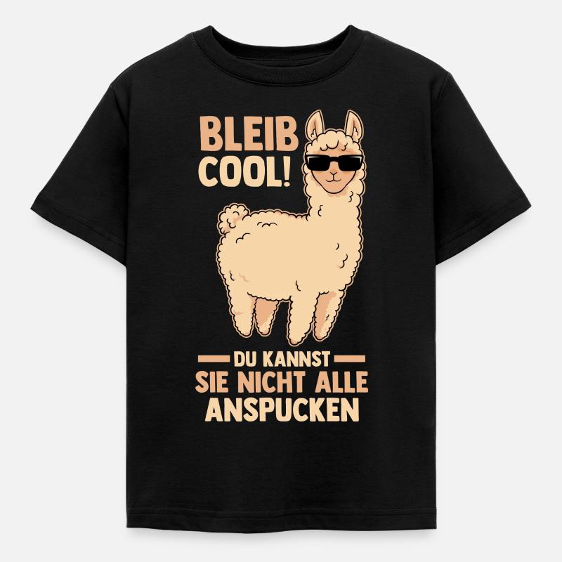 Alpaka - Kinder T-Shirt - Schwarz