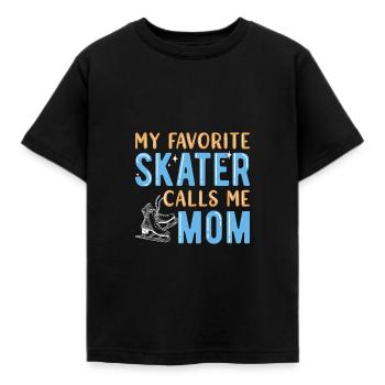 Figure skating - Kids' T-Shirt - black - Front - AI Model Kid Female (0cm)