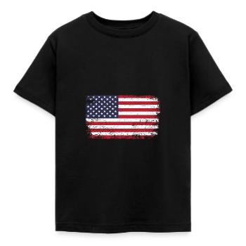 Drapeau usa - T-shirt Enfant - noir - Devant - AI Model Kid Female (0cm)