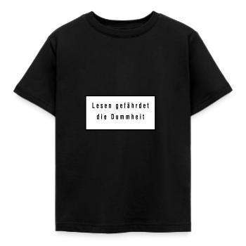 lesen gefährdet die Dummheit - Kinder T-Shirt - Schwarz - Vorne - AI Model Kid Female (0cm)