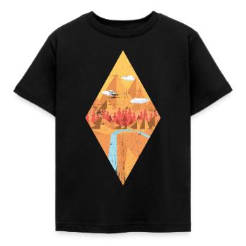 Nature géométrique - T-shirt Enfant - noir - Devant - AI Model Kid Female (0cm)