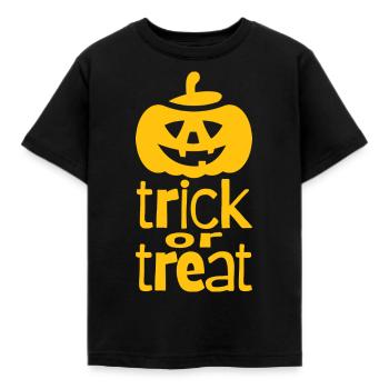 Trick Or Treat Halloween Jack-o'-lantern - Kids' T-Shirt - black - Front - AI Model Kid Female (0cm)