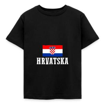 Croates Croates Croates Croatine Hrvatska Croatie - T-shirt Enfant - noir - Devant - AI Model Kid Female (0cm)
