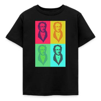 Goethe PopArt Four-Colour - Kids' T-Shirt - black - Front - AI Model Kid Female (0cm)