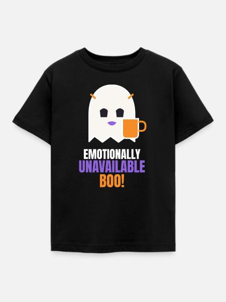 Emotional nicht verfügbarer Boo Ghost - Kinder T-Shirt - Schwarz