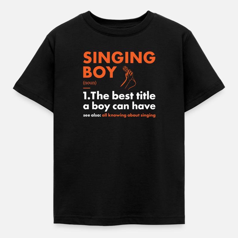 Singer Boy Definition Singing - Kinder T-Shirt - Schwarz