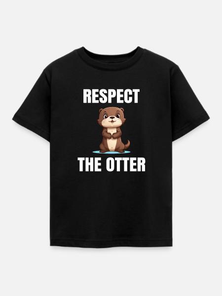 Otter Otter Tier Otter - Kinder T-Shirt - Schwarz
