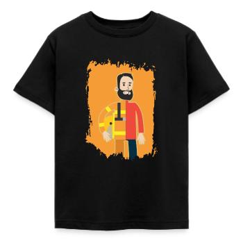 Everyday hero | Firefighter Hero Lifesaver - Kids' T-Shirt - black - Front - AI Model Kid Female (0cm)