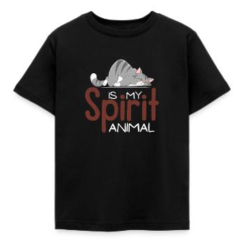 Die Katze ist mein spirituelles Tier - Kinder T-Shirt - Schwarz - Vorne - AI Model Kid Female (0cm)
