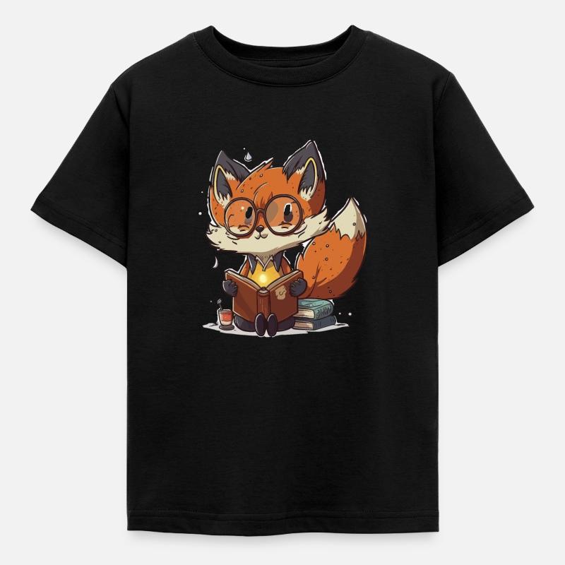 Fox buchen - Kinder T-Shirt - Schwarz