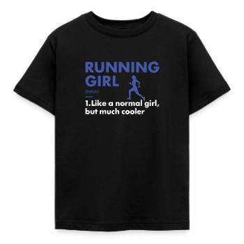 Sport Girl Running - Kids' T-Shirt - black - Front - AI Model Kid Female (0cm)