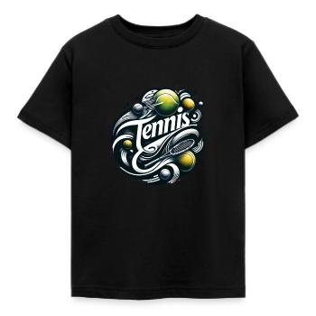 Le tennis est un sport pour les hommes et les femmes - T-shirt Enfant - noir - Devant - AI Model Kid Female (0cm)