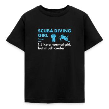 Plongeur Fille Définition Plongée sous-marine - T-shirt Enfant - noir - Devant - AI Model Kid Female (0cm)