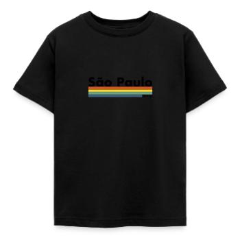 São Paulo, Brazil, Brazil, Retro, Brazilian - Kids' T-Shirt - black - Front - AI Model Kid Female (0cm)