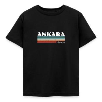 Ankara Türkiye Turkey Retro Türkei Türkische Türke - Kinder T-Shirt - Schwarz - Vorne - AI Model Kid Female (0cm)