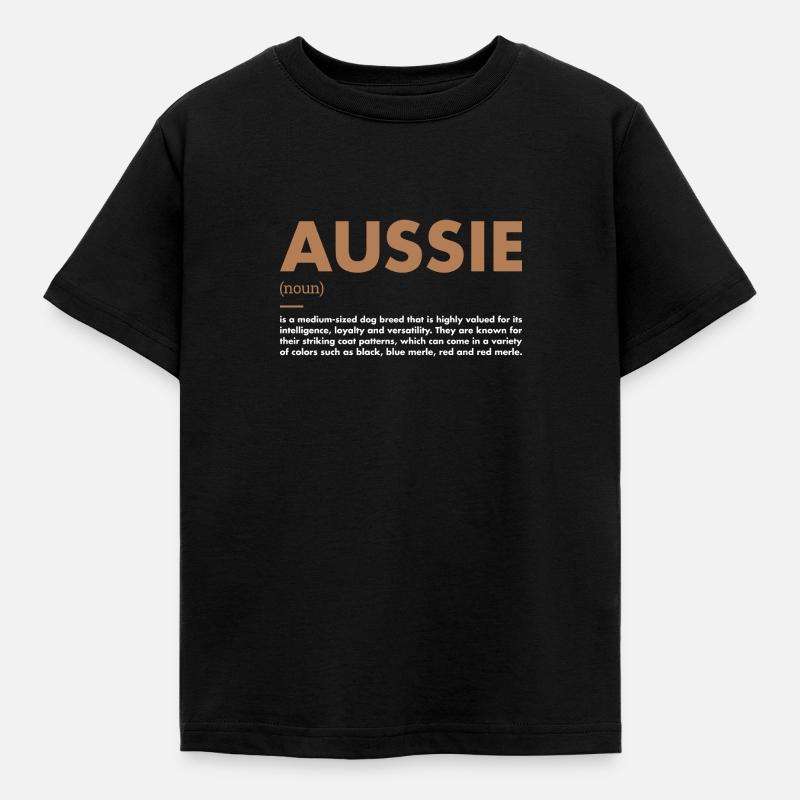 Dog Aussie Definition - Kinder T-Shirt - Schwarz