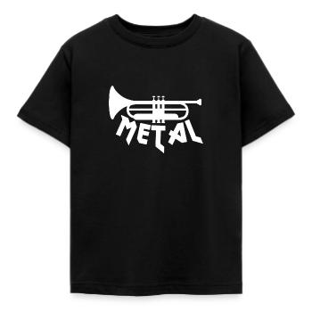 Metal Trumpet - Brass Band - Kids' T-Shirt - black - Front - AI Model Kid Female (0cm)
