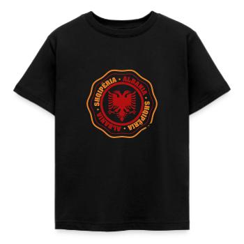 République d’Albanie Albanie Shqipëria Tirana Albanais - T-shirt Enfant - noir - Devant - AI Model Kid Female (0cm)