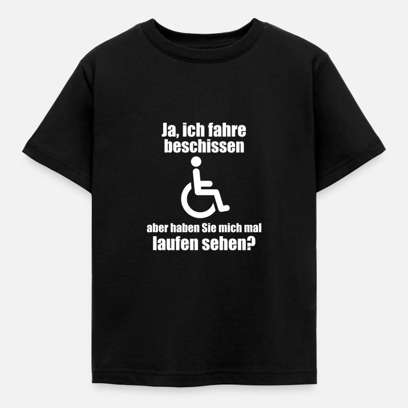 Rollstuhlfahrer - Kinder T-Shirt - Schwarz