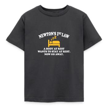 newtons 1st law - Kinder T-Shirt - Dunkelgrau - Vorne - AI Model Kid Female (0cm)