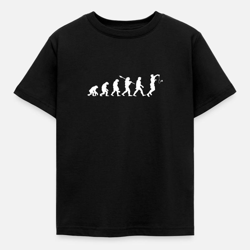 Badminton Evolution Badmintonspieler - Kinder T-Shirt - Schwarz