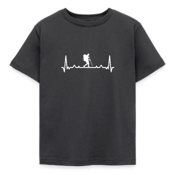 Hiker Heartbeat Hiking - Kinder T-Shirt - Dunkelgrau - Vorne - AI Model Kid Female (0cm)