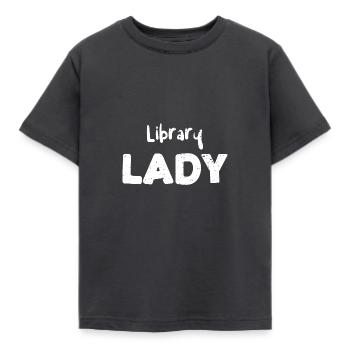 Library Lady - Reading - Kids' T-Shirt - dark grey - Front - AI Model Kid Female (0cm)