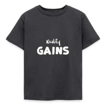 Koality Gains - Workout - Kids' T-Shirt - dark grey - Front - AI Model Kid Female (0cm)