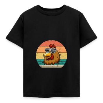 Chickens Hen - Kids' T-Shirt - black - Front - AI Model Kid Female (0cm)