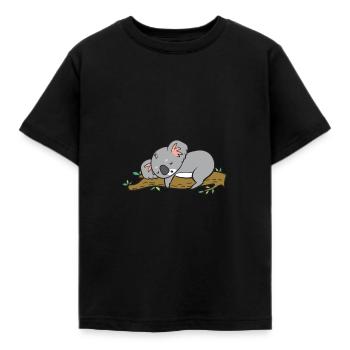 Ein süsser Koala schläft. - Kinder T-Shirt - Schwarz - Vorne - AI Model Kid Female (0cm)