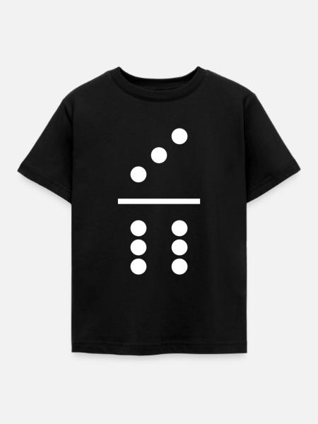 Domino Stein 3/6 - Kinder T-Shirt - Schwarz
