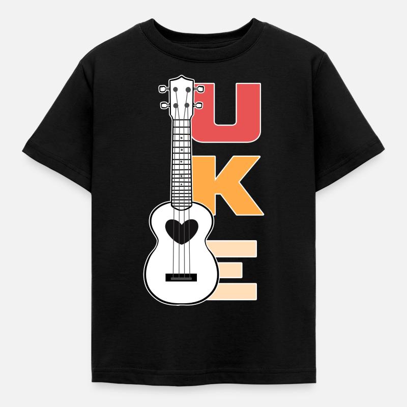 Ukulele - Kids' T-Shirt - black