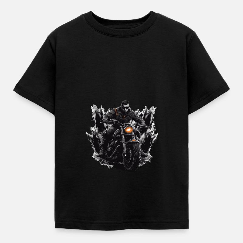 Motorrad Biker - Børne-T-shirt - sort