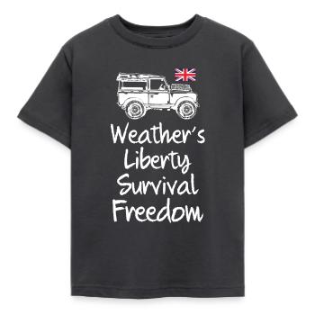 Météo Liberty Survie Liberté Landy - T-shirt Enfant - charbon - Devant - AI Model Kid Female (0cm)