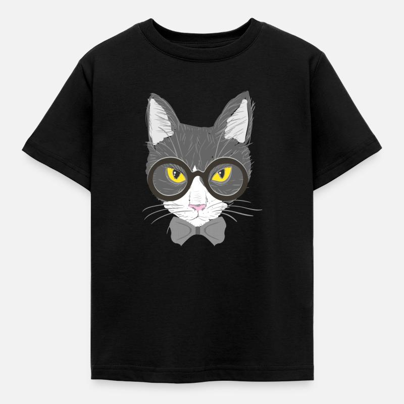 visage de chat - T-shirt Enfant - noir