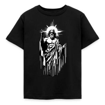 StreetArt Gott im Banksy Stil - Kinder T-Shirt - Schwarz - Vorne - AI Model Kid Female (0cm)