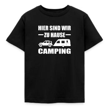 Camping - Kinder T-Shirt - Schwarz - Vorne - AI Model Kid Female (0cm)