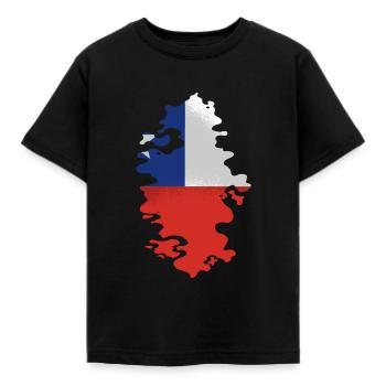Chile Flagge Südamerika Chilenische Fahne Vintage - Kinder T-Shirt - Schwarz - Vorne - AI Model Kid Female (0cm)