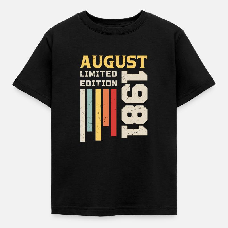 August 1981 - Geburtstagsgeschenk August 1981 August - Kinder T-Shirt - Schwarz