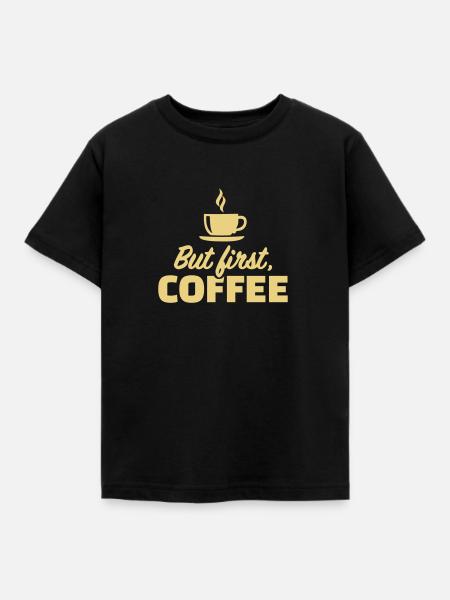 Kaffee - Kinder T-Shirt - Schwarz