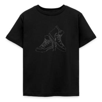 Turnschuhe Sneaker Weiß - Kinder T-Shirt - Schwarz - Vorne - AI Model Kid Female (0cm)