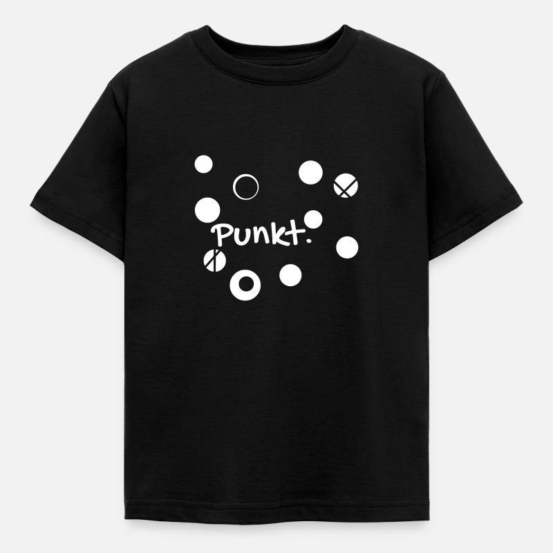Weiße Punkte, white Dots - Kinder T-Shirt - Schwarz