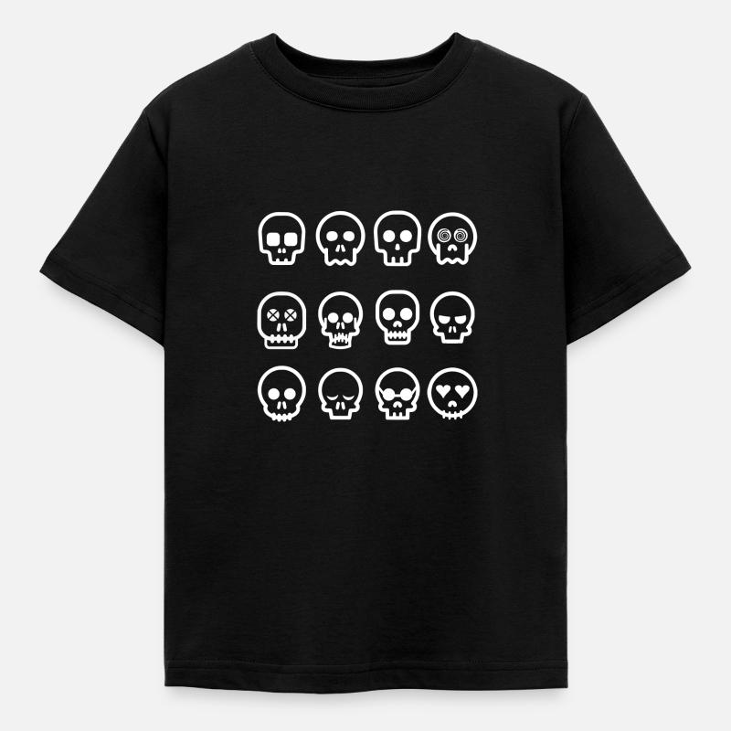 Crânes comiques | Crânes Halloween - T-shirt Enfant - noir