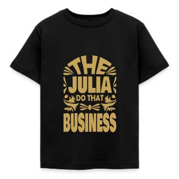Julia - Kinderen T-shirt - zwart - Voor - AI Model Kid Female (0cm)