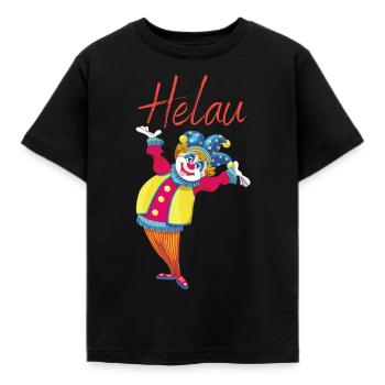 Helau - Kinder T-Shirt - Schwarz - Vorne - AI Model Kid Female (0cm)