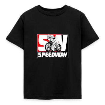 Speedway - Motorcycle Speedway - Kids' T-Shirt - black - Front - AI Model Kid Female (0cm)