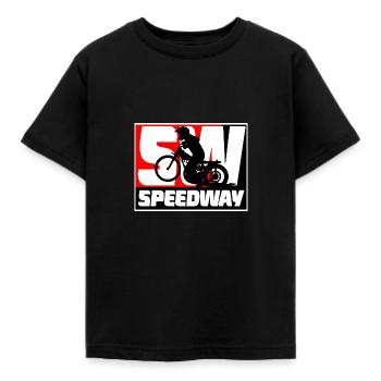 Speedway - Motorcycle Speedway - Kids' T-Shirt - black - Front - AI Model Kid Female (0cm)