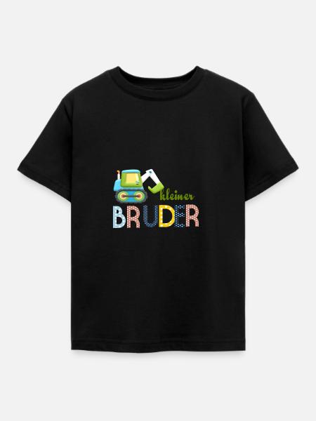 kleiner Bruder Traktor - Kinder T-Shirt - Schwarz